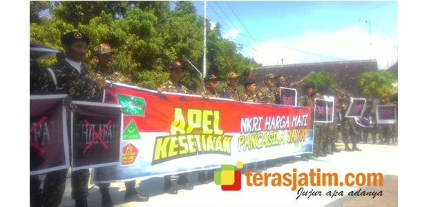 GP Ansor dan Ormas di Jombang, Tuntut Pembubaran Ormas Pengusung Khilafah GP Ansor dan Ormas di Jombang, Tuntut Pembubaran Ormas Pengusung Khilafah