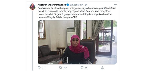 Gubernur Khofifah Positif Covid-19 Gubernur Khofifah Positif Covid-19