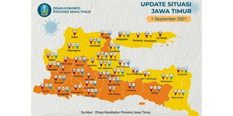 Bebas dari Zona Merah, 18 Daerah di Jatim Zona Kuning, 20 Masih Orange