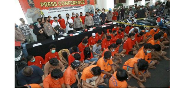 Sebulan, Polrestabes Surabaya Kandangkan 46 Bandit Jalanan