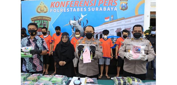 Satresnarkoba Polretabes Surabaya Gagalkan Pengiriman 20,5 Kg Sabu dari Medan