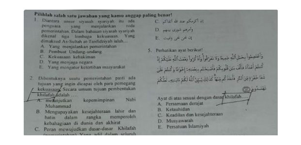 Ada Naskah Ujian Madrasah Aliyah di Kediri Yang Memuat Khilafah, Ini Kata DPRD Jatim Ada Naskah Ujian Madrasah Aliyah di Kediri Yang Memuat Khilafah, Ini Kata DPRD Jatim