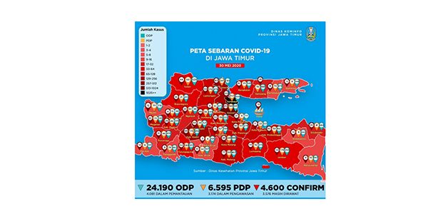 Ada Tambahan 191, Pasien Positif Covid-19 di Jatim Menjadi 4.600 Orang Ada Tambahan 191, Pasien Positif Covid-19 di Jatim Menjadi 4.600 Orang