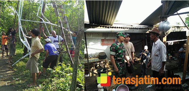 Aksi Bersama TNI dan Warga Pasca Puting Beliung di Ngadiluwih Kediri Aksi Bersama TNI dan Warga Pasca Puting Beliung di Ngadiluwih Kediri