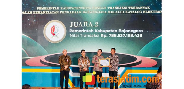 Bukti Transparansi Pengadaan E- Catalog, Pemkab Bojonegoro Raih Juara 2 di E- Purchasing Award 2025