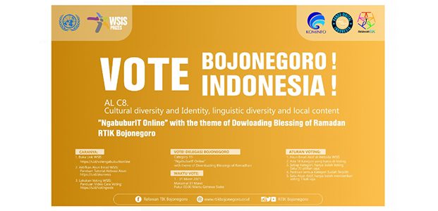 ‘NgabuburIT Online” Karya RTIK Bojonegoro Lolos ke Kompetisi Internasional WSIS Prizes 2021 ITU-PBB ‘NgabuburIT Online” Karya RTIK Bojonegoro Lolos ke Kompetisi Internasional WSIS Prizes 2021 ITU-PBB