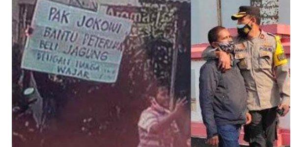 Polisi Sudah Pulangkan Pria Yang Bentangkan Poster Saat Kunjungan Presiden di Blitar