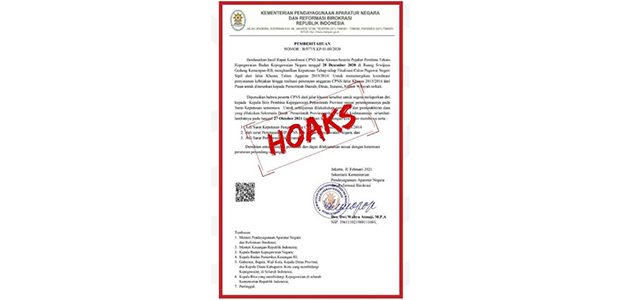 Hoaks! Kabar Adanya Seleksi CPNS Jalur Khusus Hoaks! Kabar Adanya Seleksi CPNS Jalur Khusus