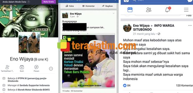Dianggap Lecehkan Kyai di Medsos, Seorang ABG di Situbondo Diciduk Dianggap Lecehkan Kyai di Medsos, Seorang ABG di Situbondo Diciduk