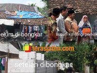 Sempat Didatangi Bupati Warsubi, Pembangunan Rumah Mbah Poniti di Semanding Jogoroto Masih Amburadul