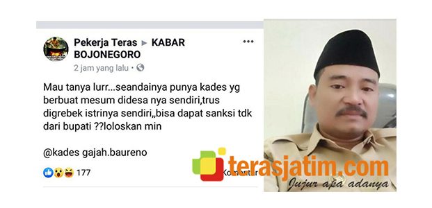 Kades Gajah Bojonegoro Viral ‘Digerebek Istri Saat Mesum’, Ini Penjelasanya Kades Gajah Bojonegoro Viral ‘Digerebek Istri Saat Mesum’, Ini Penjelasanya