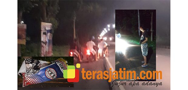 6 Pria Kabur, Usai Rusak Banner Bacabup di Jalan Raya Babat-Lamongan 6 Pria Kabur, Usai Rusak Banner Bacabup di Jalan Raya Babat-Lamongan