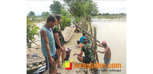 Tanggul Pomahan Turi Lamongan Jebol, Tambak dan Rumah Warga Kebanjiran Tanggul Pomahan Turi Lamongan Jebol, Tambak dan Rumah Warga Kebanjiran