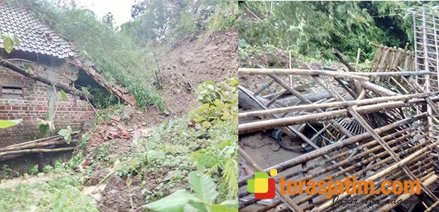 Longsor Hantam 6 Rumah Warga di Mojo Kediri Longsor Hantam 6 Rumah Warga di Mojo Kediri