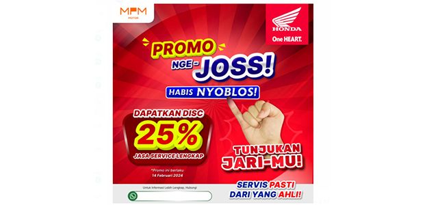Besok, Service Motor Honda Diskon 25 Persen Jasa Servis, Cuma di AHASS MPM Motor Jatim dan NTT Besok, Service Motor Honda Diskon 25 Persen Jasa Servis, Cuma di AHASS MPM Motor Jatim dan NTT