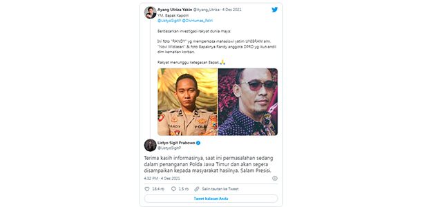 Kapolri Beri Atensi Kasus Mahasiswi Bunuh Diri Yang Diduga Terkait dengan Oknum Anggota Polres Pasuruan Kapolri Beri Atensi Kasus Mahasiswi Bunuh Diri Yang Diduga Terkait dengan Oknum Anggota Polres Pasuruan