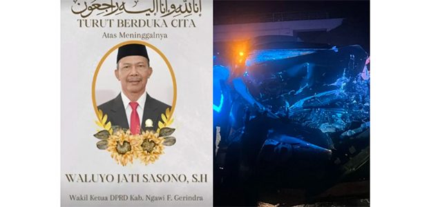 Mobilnya Tabrak Truk di Tol Sragen, Waluyo Jati Sasono Wakil Ketua DPRD Ngawi Meninggal Dunia Mobilnya Tabrak Truk di Tol Sragen, Waluyo Jati Sasono Wakil Ketua DPRD Ngawi Meninggal Dunia