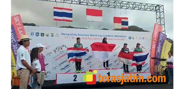 Sisihkan 13 Negara, Atlet Paralayang Pacitan Borong Juara 1 di PGAWC Lombok