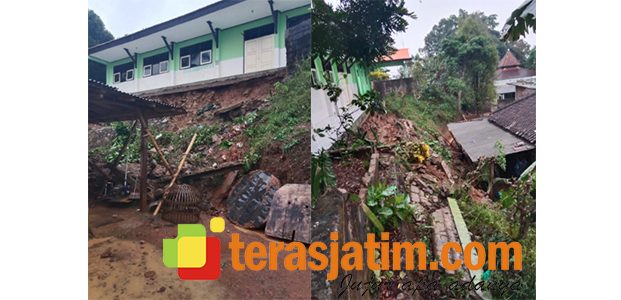 Talud SMPN 2 Bandar Pacitan Ambrol, Timpa Teras dan Sumur Warga Talud SMPN 2 Bandar Pacitan Ambrol, Timpa Teras dan Sumur Warga