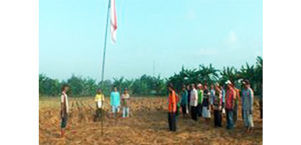Petani di Lamongan Gelar Upacara 17-an di Tengah Sawah Petani di Lamongan Gelar Upacara 17-an di Tengah Sawah