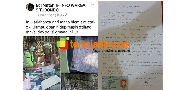 Unggah Postingan Tilang di Medsos, Seorang Pria di Situbondo Minta Maaf Unggah Postingan Tilang di Medsos, Seorang Pria di Situbondo Minta Maaf