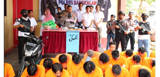 Selama Januari 2023, Polres Bangkalan Berhasil Ungkap 37 Kasus, Kandangkan 44 Tersangka