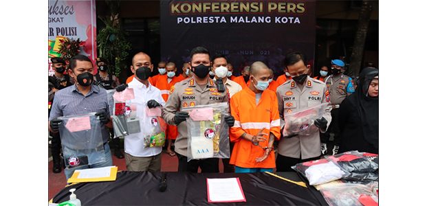 Polresta Malang Kota Gagalkan Peredaran Sabu 1,04 Kg dan Ganja 1,6 Kg